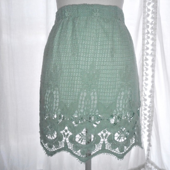 Hope's New Light Green Lace Short Skirt S M - Picture 4 of 6